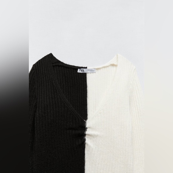 Zara Tops Zara Combination Knit Sweater Poshmark